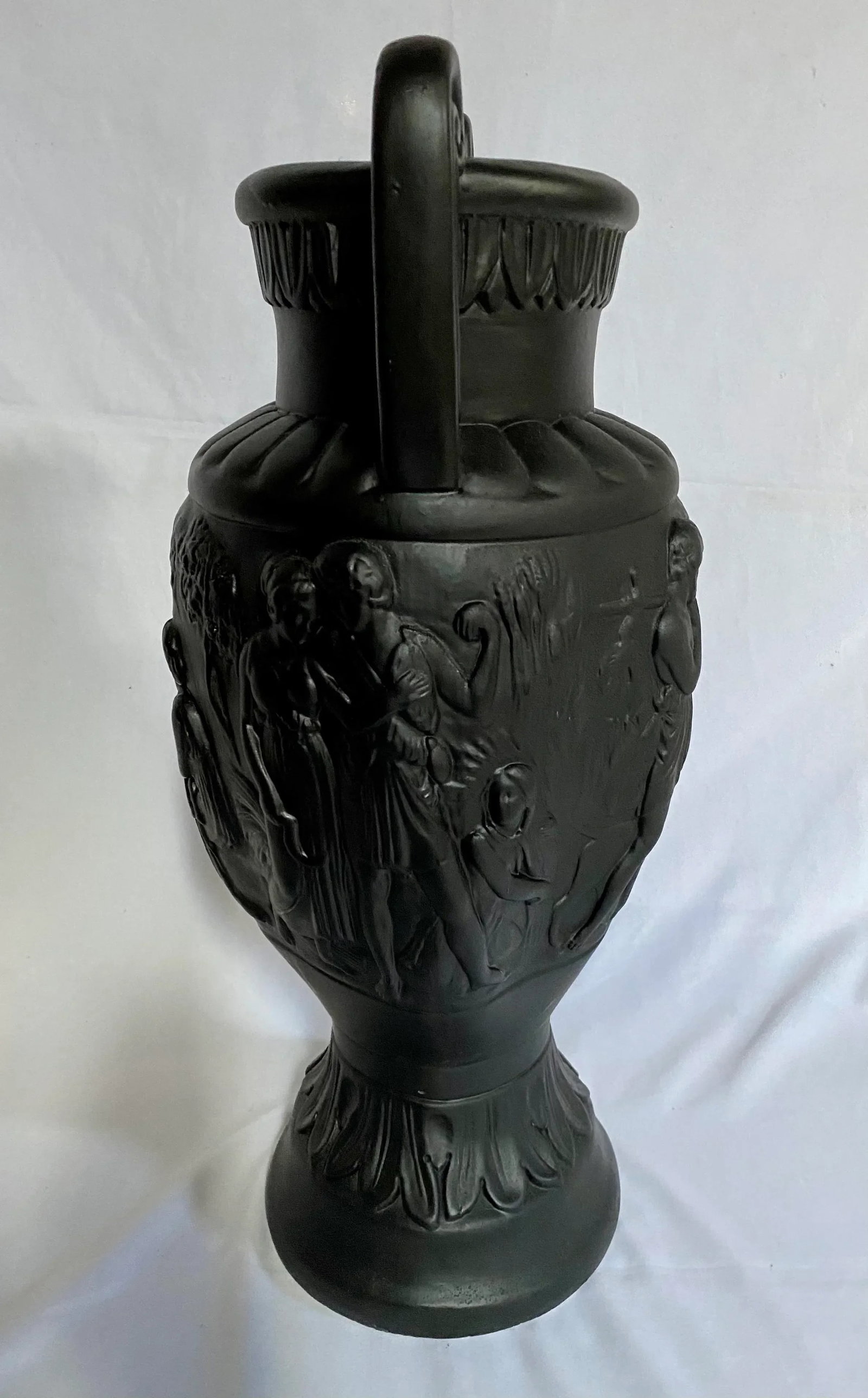 Large Mid Century Neoclassical Plaster Figural Urn - 4