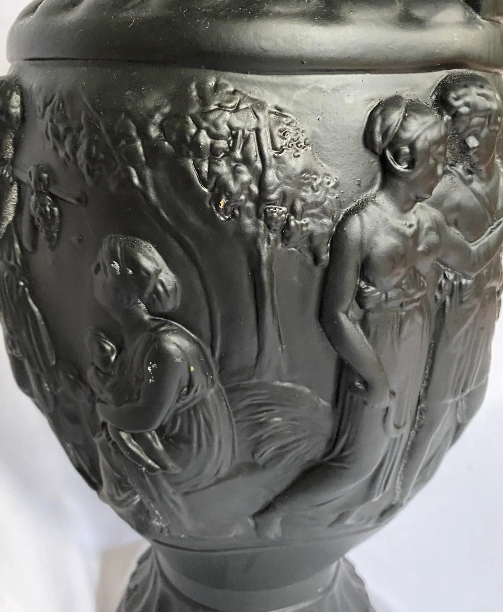 Large Mid Century Neoclassical Plaster Figural Urn - 5