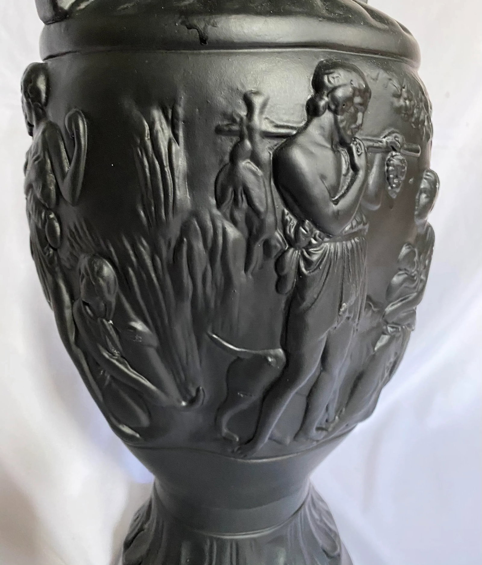Large Mid Century Neoclassical Plaster Figural Urn - 6