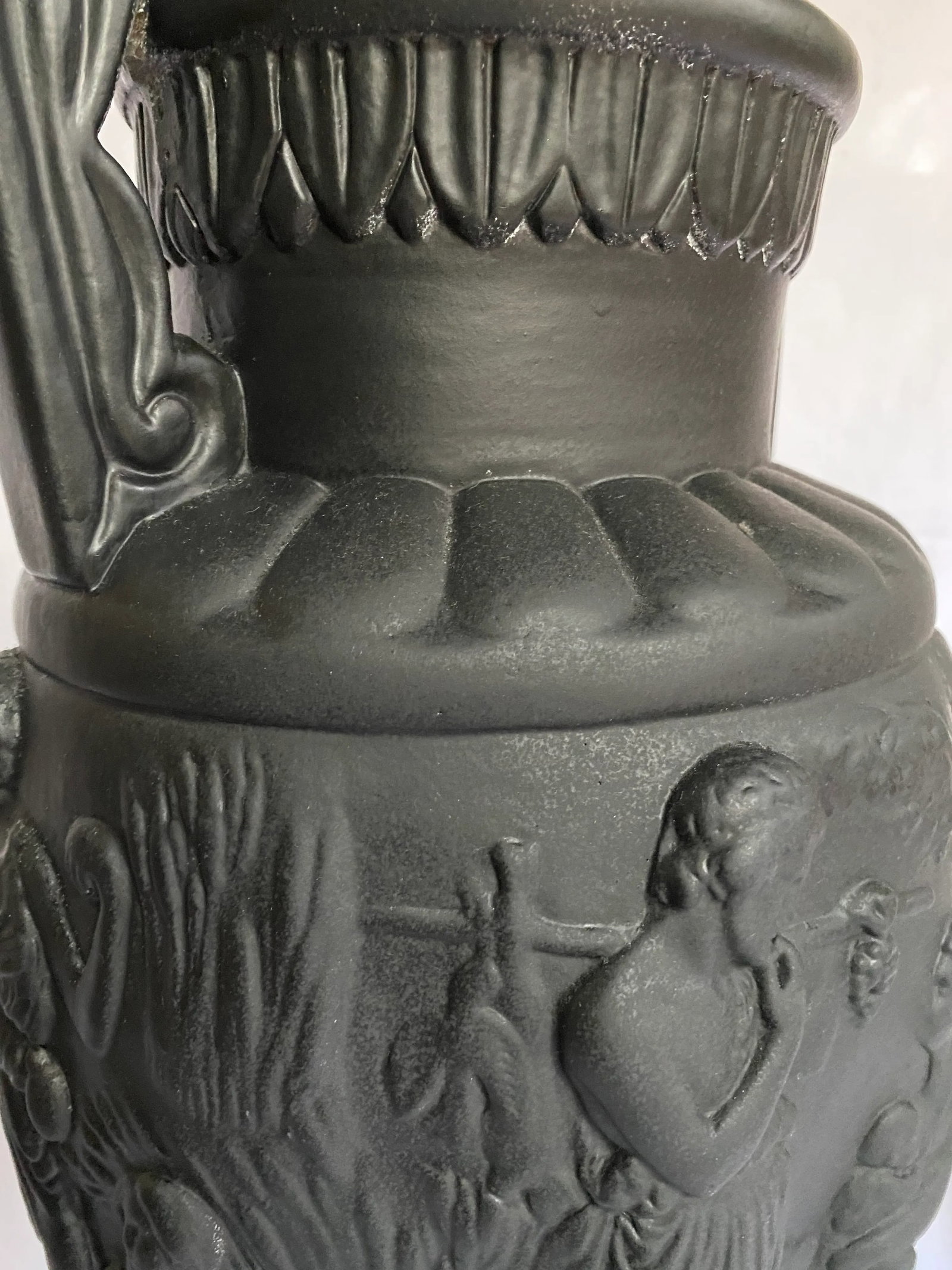 Large Mid Century Neoclassical Plaster Figural Urn - 7