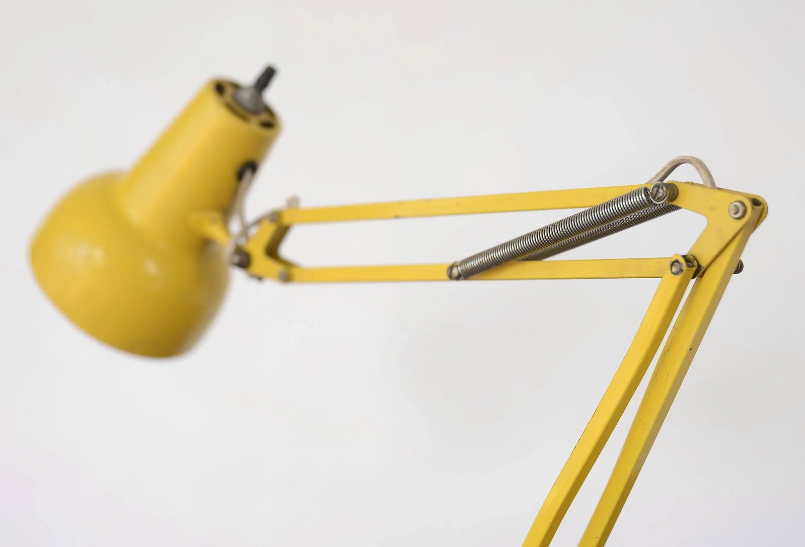 Vintage Yellow Luxo Articulating Desk Lamp With Carrara Marble Base - 10
