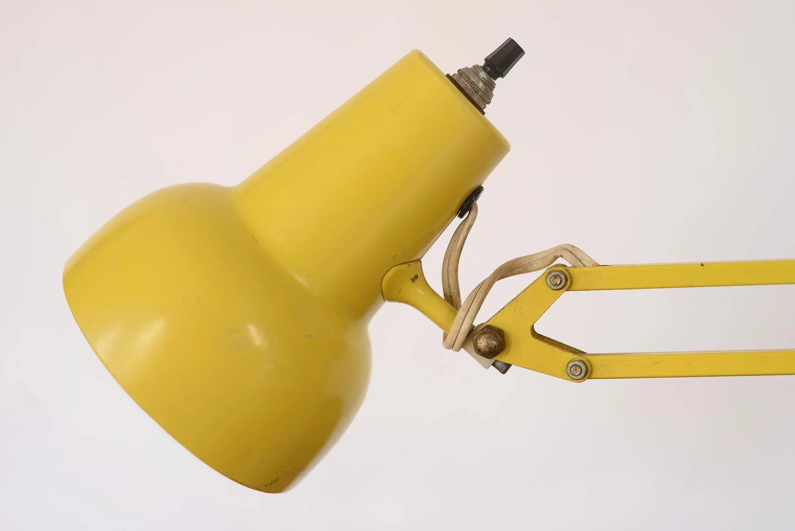 Vintage Yellow Luxo Articulating Desk Lamp With Carrara Marble Base - 5
