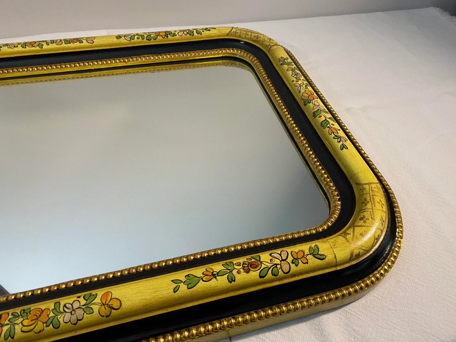Vintage 1960's LaBarge Hand Painted Mirror - 2
