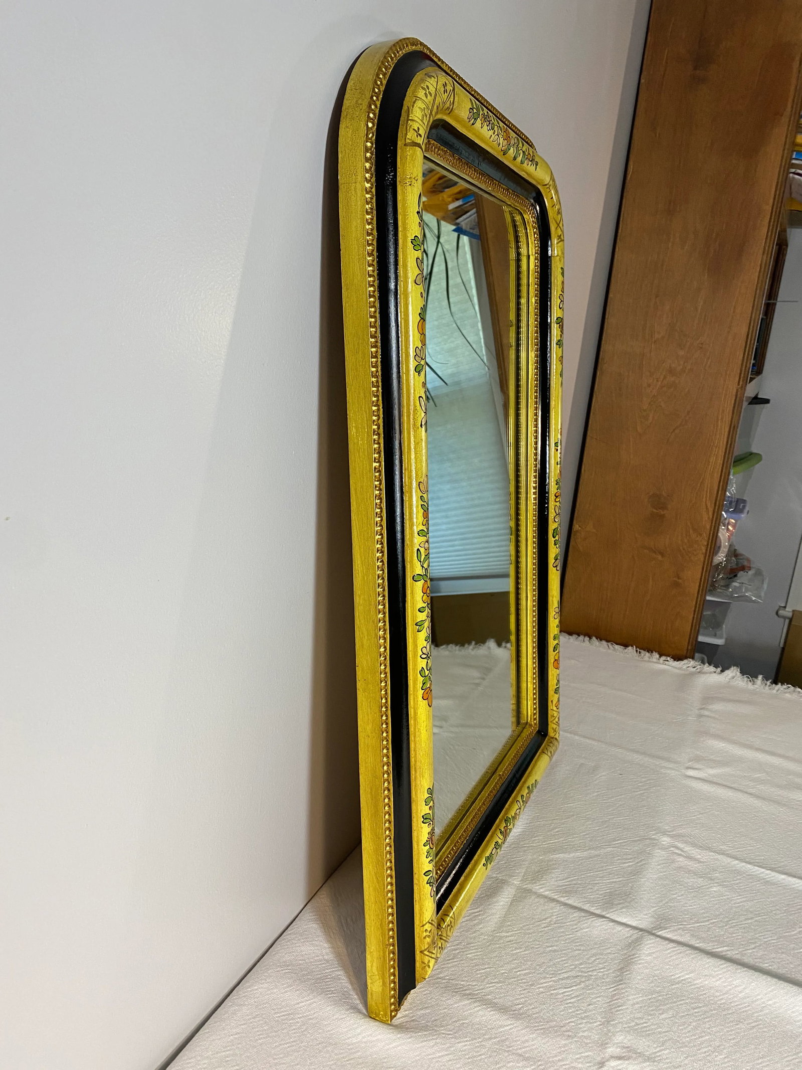 Vintage 1960's LaBarge Hand Painted Mirror - 5