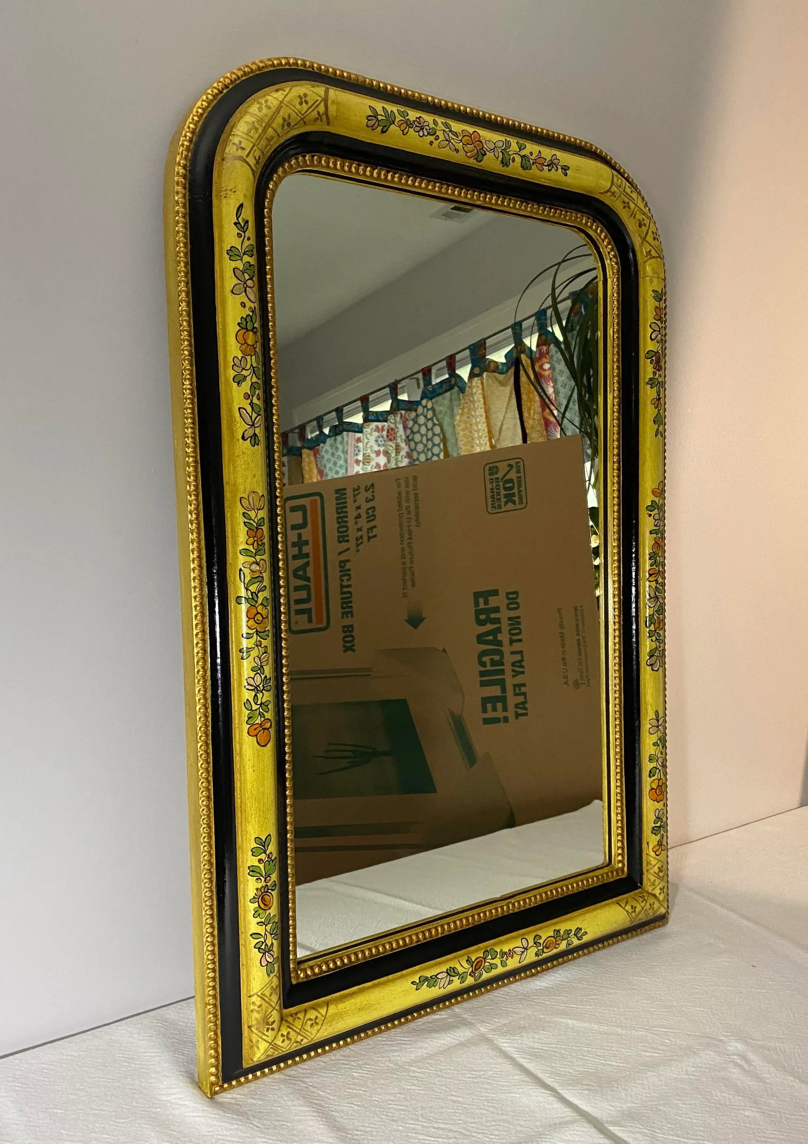 Vintage 1960's LaBarge Hand Painted Mirror - 6