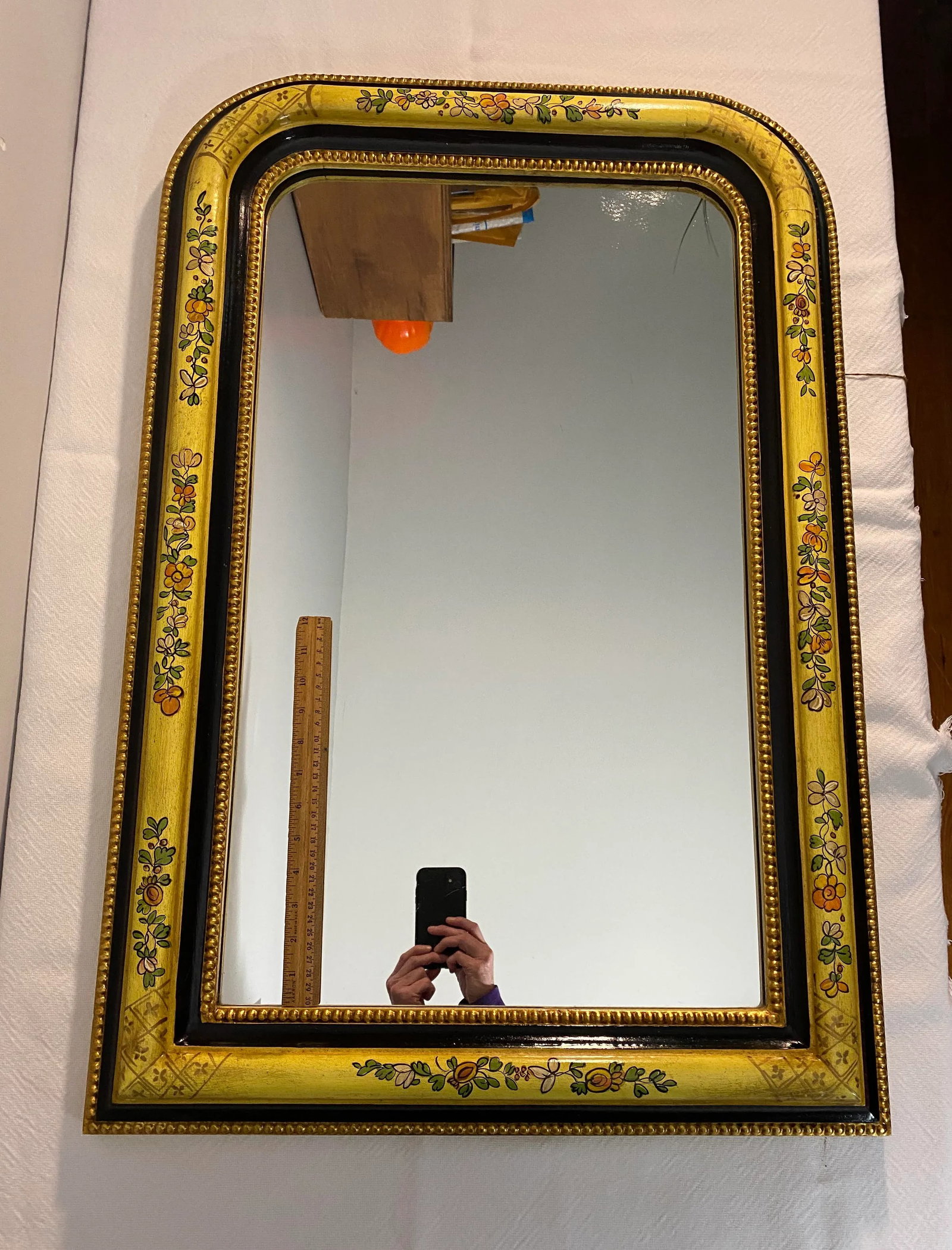 Vintage 1960's LaBarge Hand Painted Mirror - 7