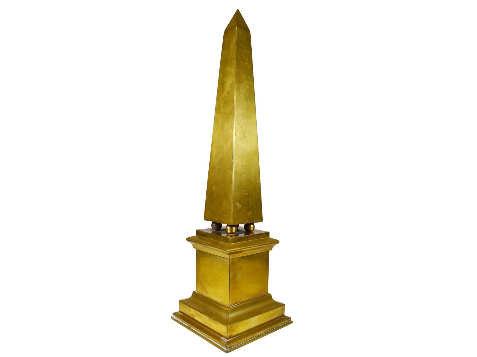 Vintage Hollywood Regency Modern Tall Brass Obelisk - 11