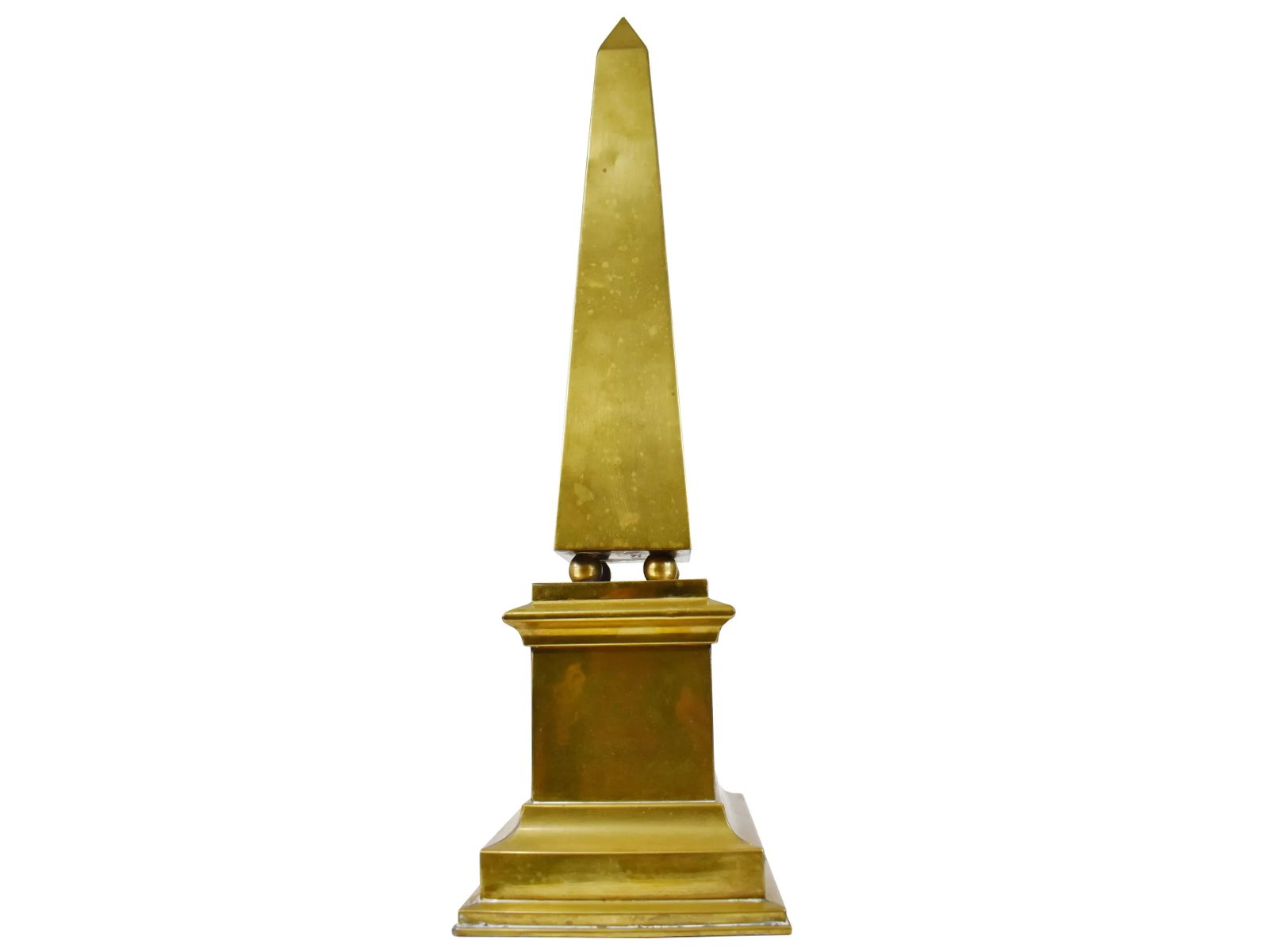 Vintage Hollywood Regency Modern Tall Brass Obelisk - 3