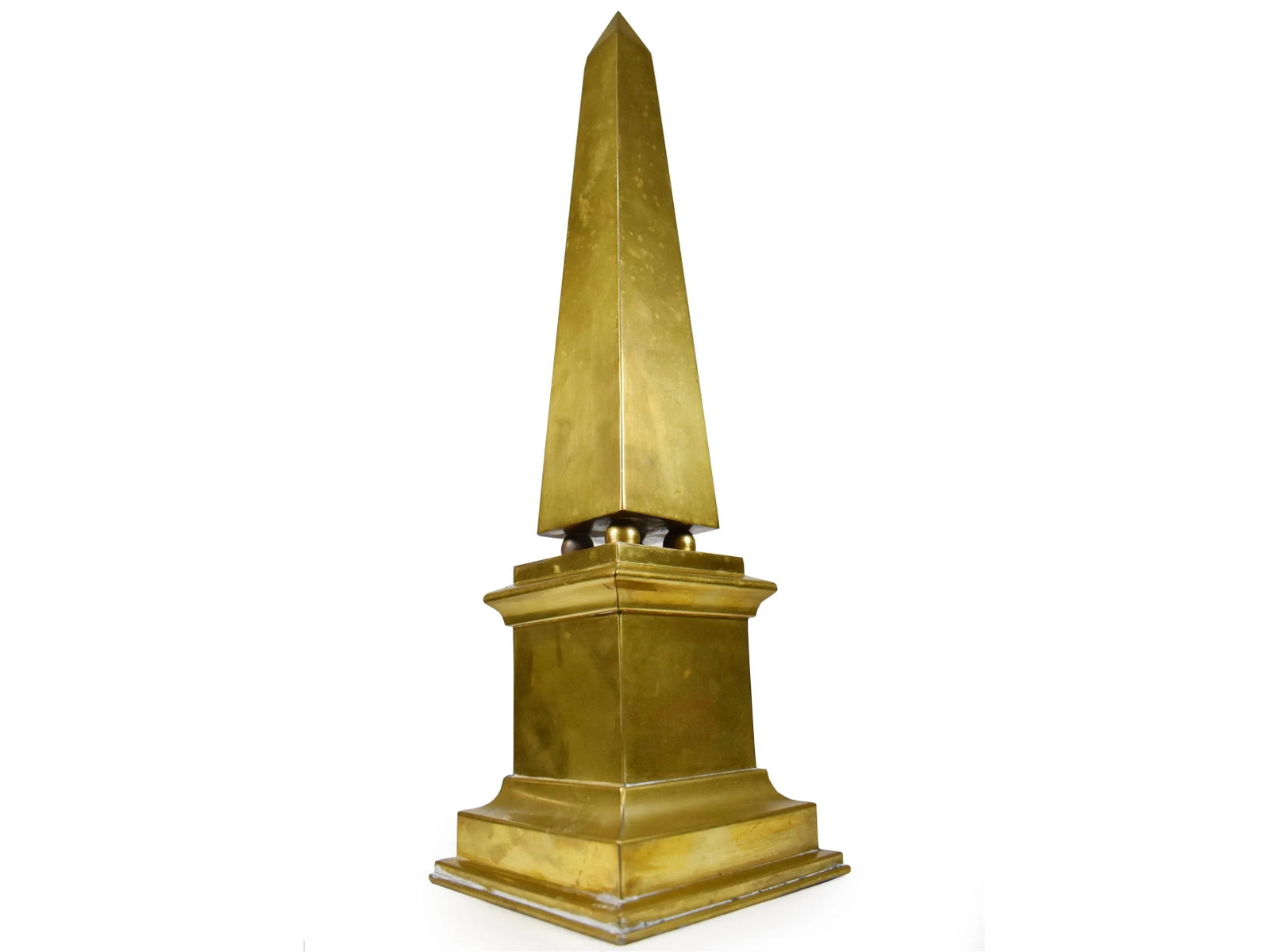 Vintage Hollywood Regency Modern Tall Brass Obelisk - 4