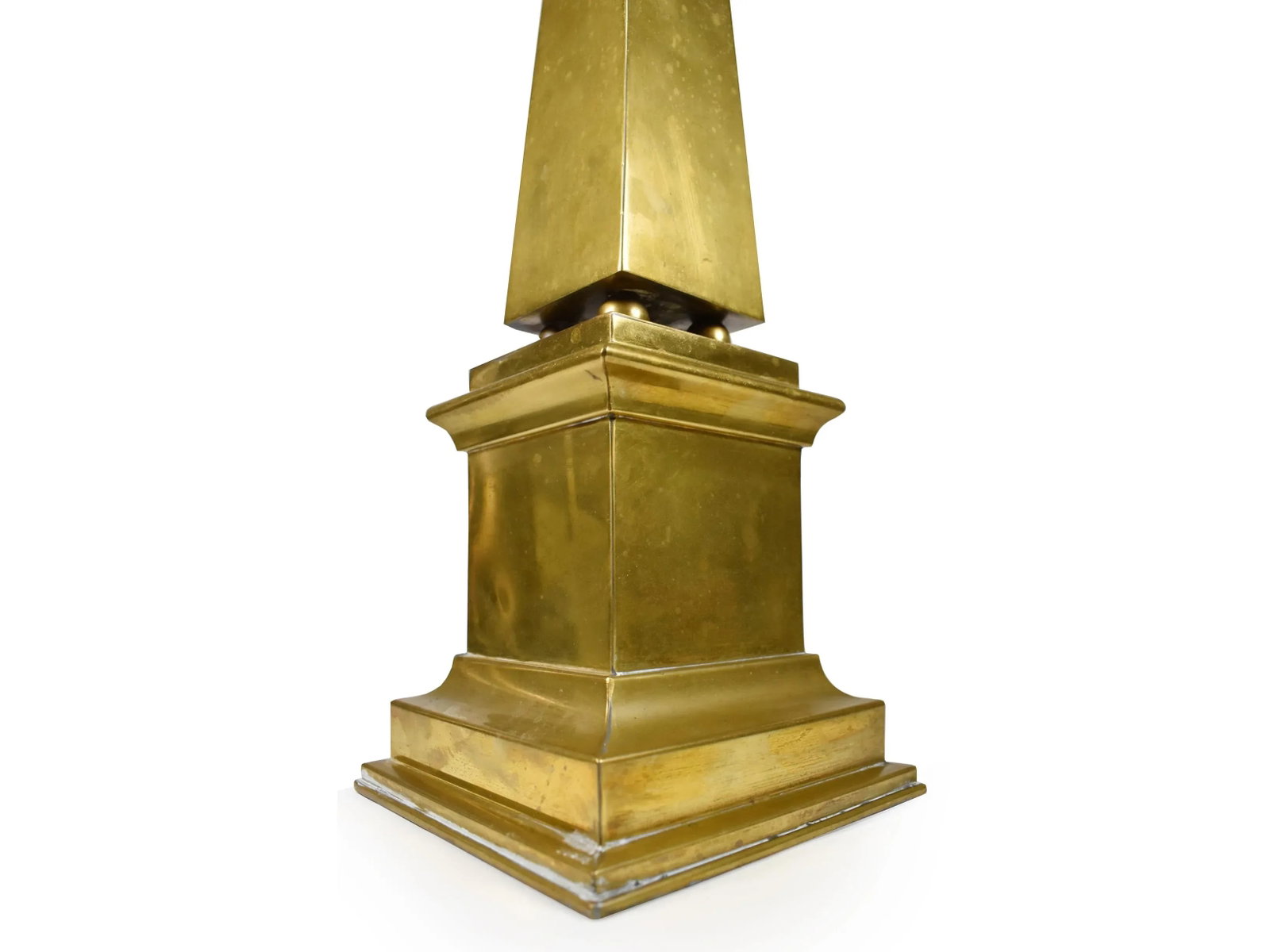 Vintage Hollywood Regency Modern Tall Brass Obelisk - 6
