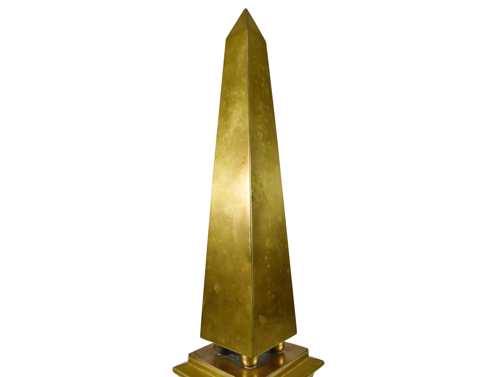 Vintage Hollywood Regency Modern Tall Brass Obelisk - 7