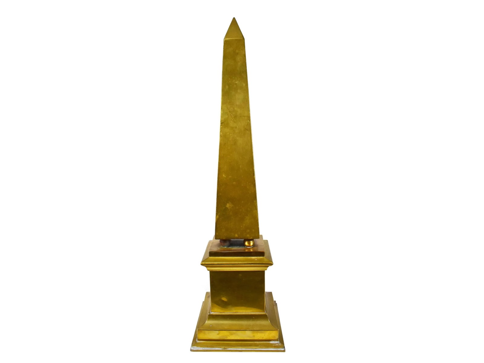 Vintage Hollywood Regency Modern Tall Brass Obelisk - 8