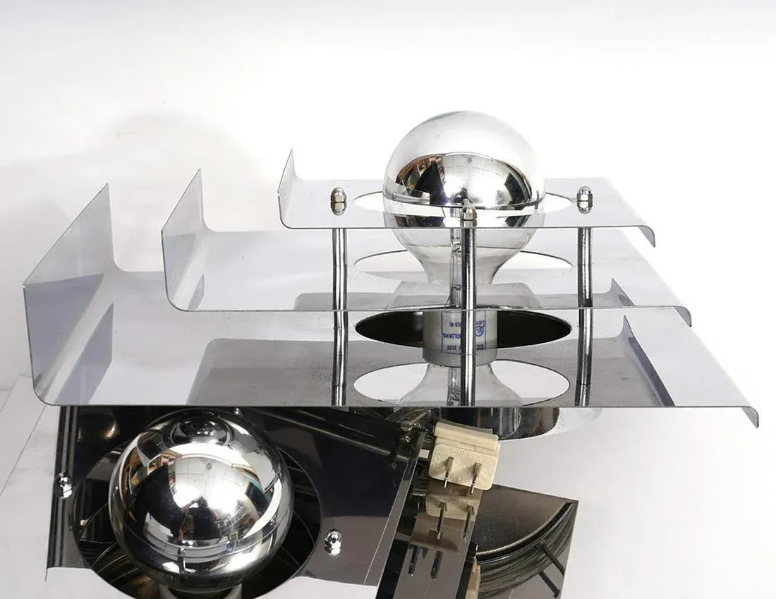 1970's Chrome Plated Gaetano Sciolari Wall Sconces - 5