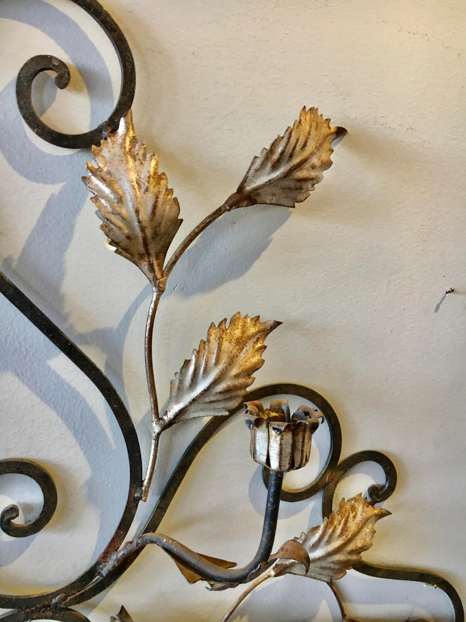 45" Italian Metal Wall Candelabra Sculpture - 3