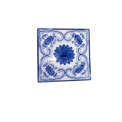 Asian Blue and White Ceramic Coaster - 4