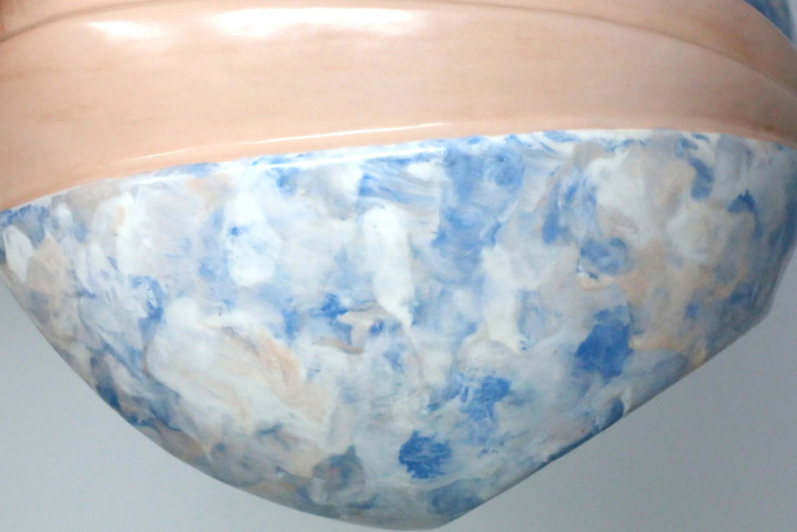 1960's Mid-Century Pink Blue and White Art Deco Ceramic Vase - 6