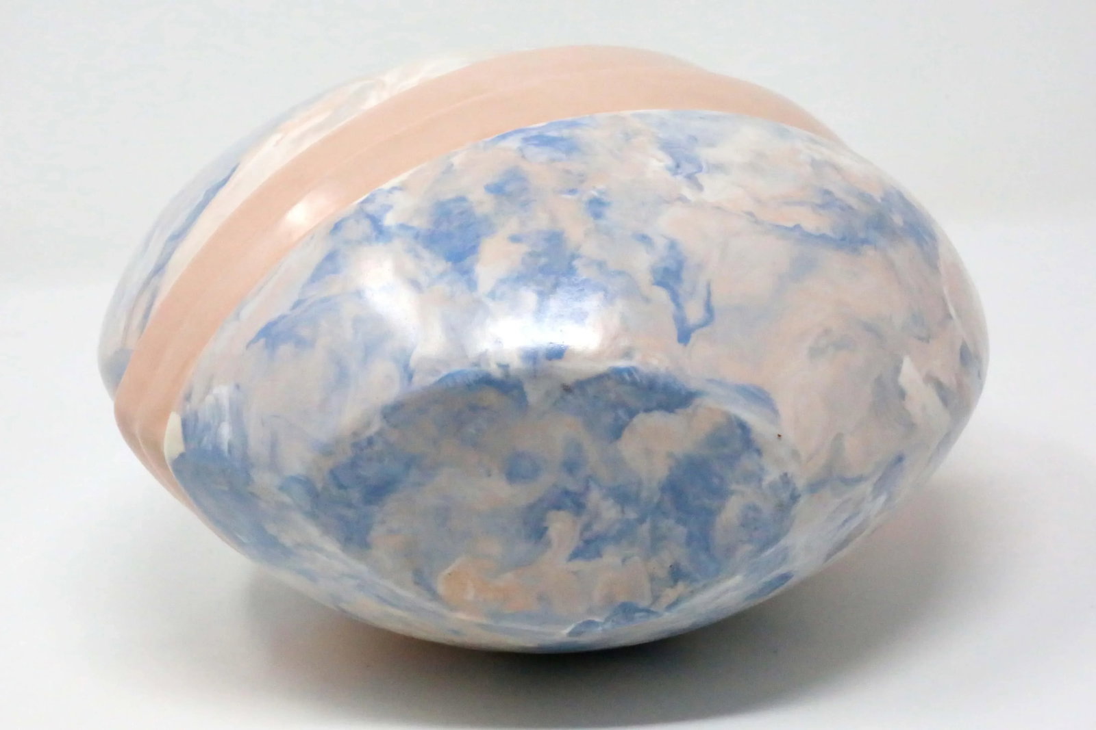 1960's Mid-Century Pink Blue and White Art Deco Ceramic Vase - 7