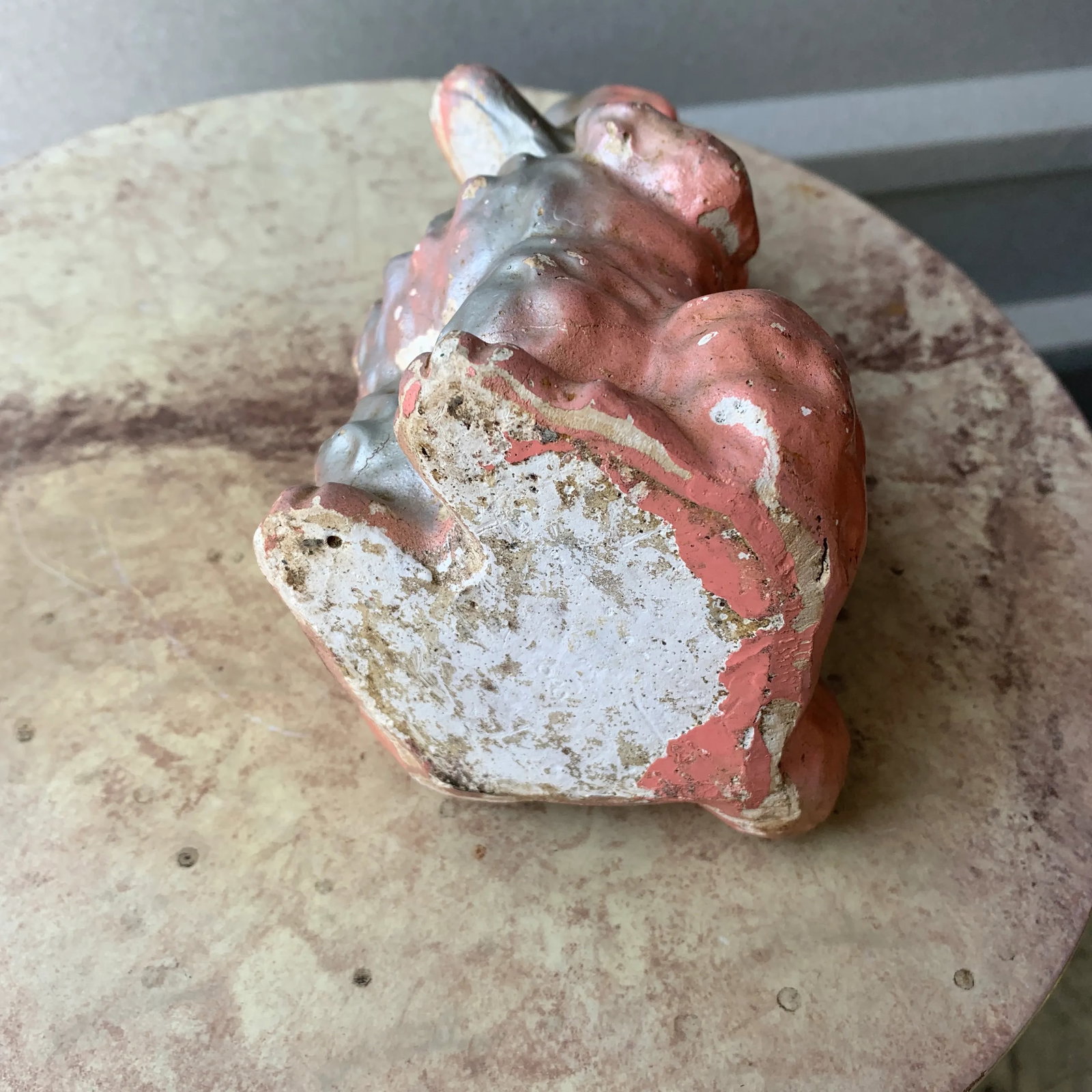 Mid-Century Pink Chalkware Dog Coin Bank - 7