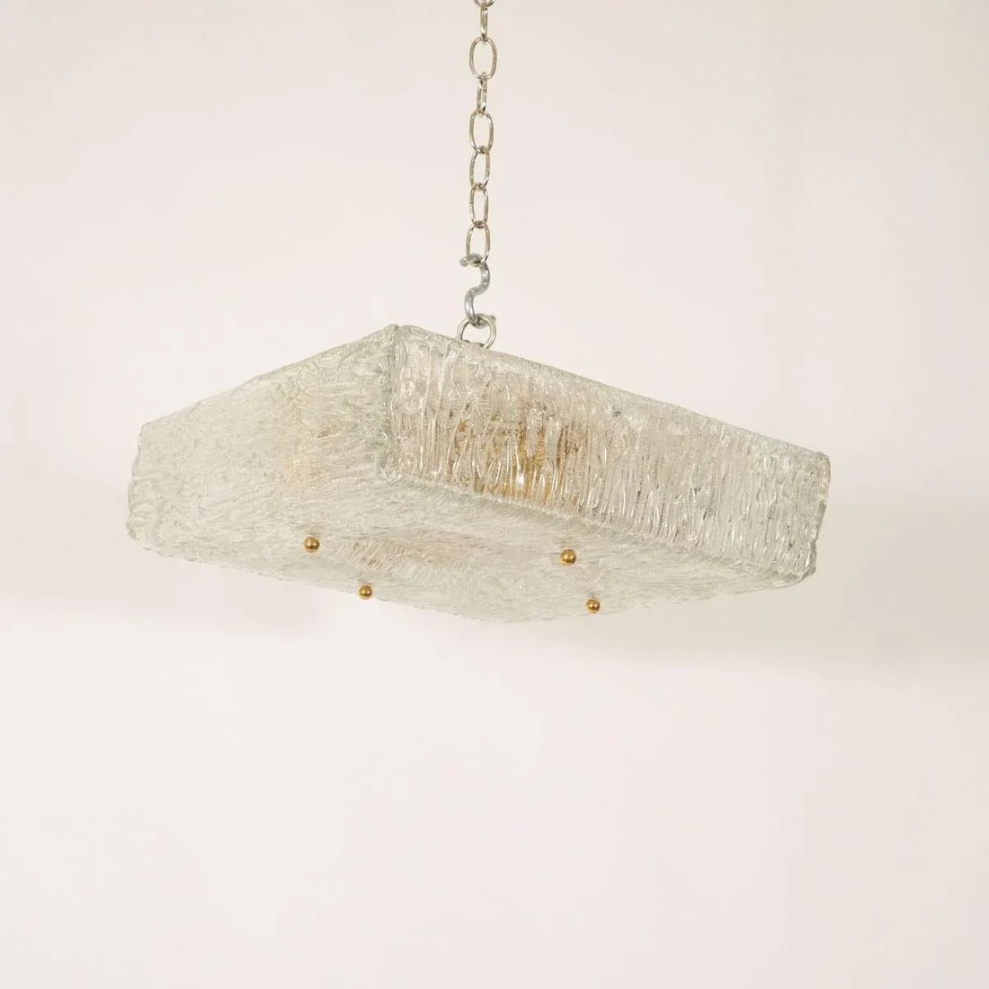 Square Molded Glass Flush Mount - 2
