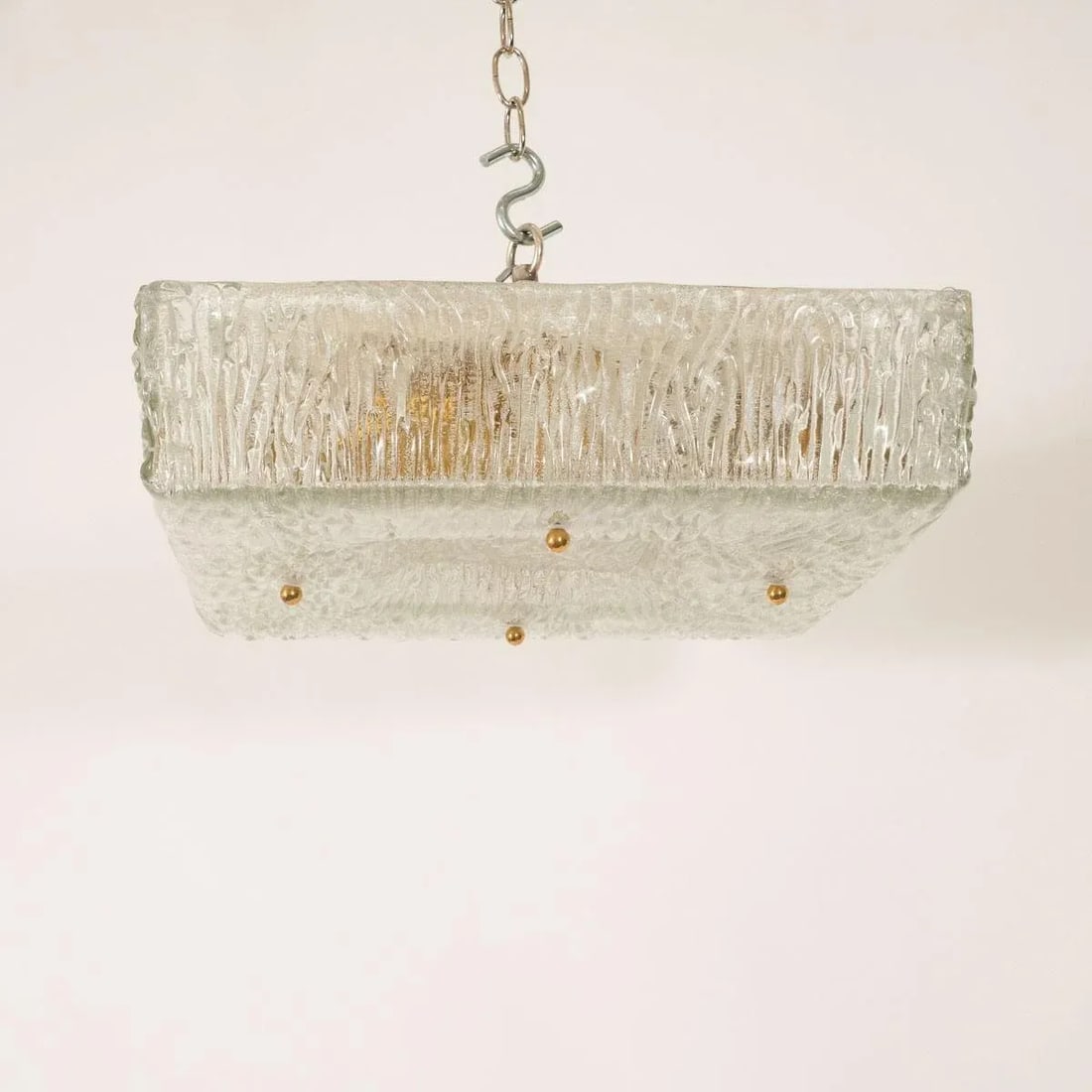 Square Molded Glass Flush Mount - 4