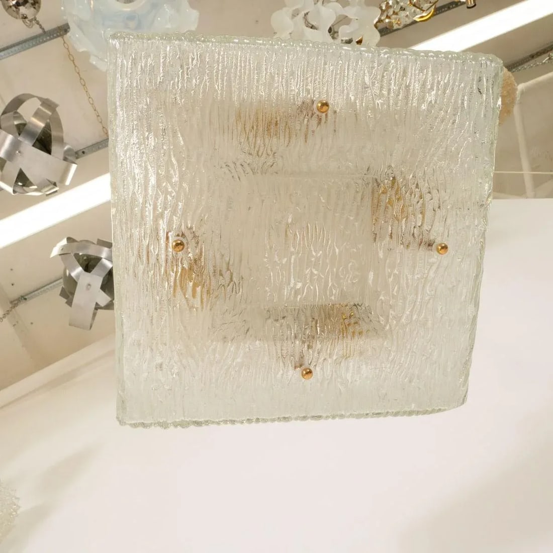 Square Molded Glass Flush Mount - 8