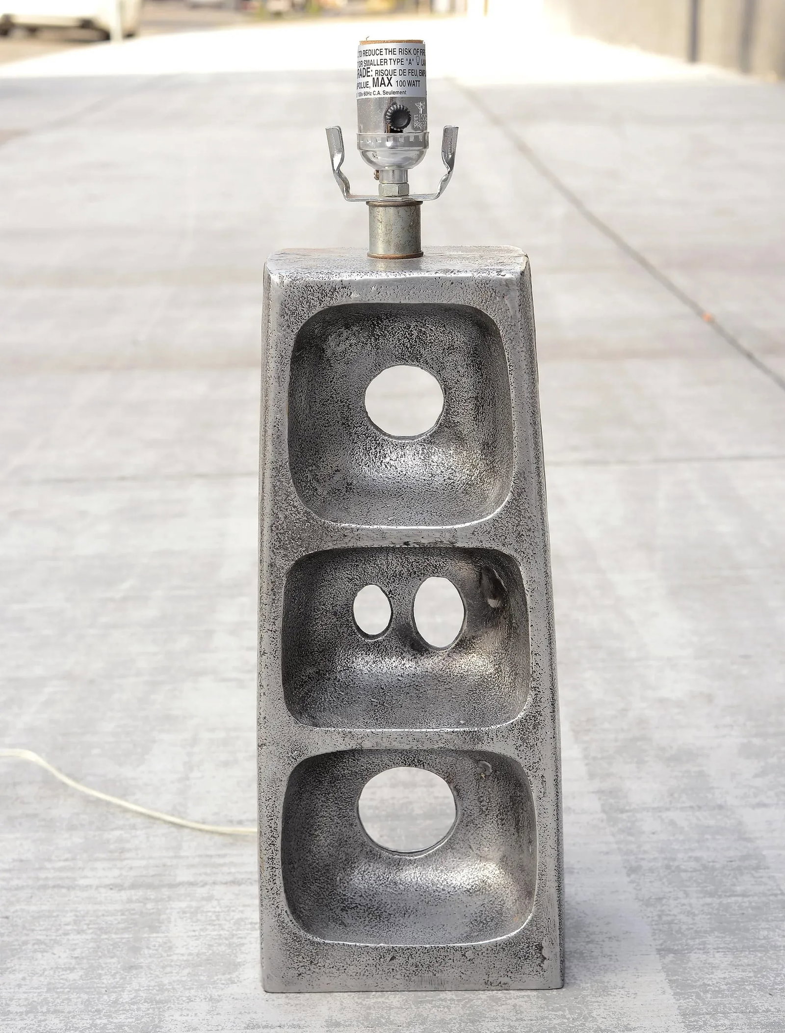 Arteriors Abstract Brutalist Style Metal Table Lamp - 10