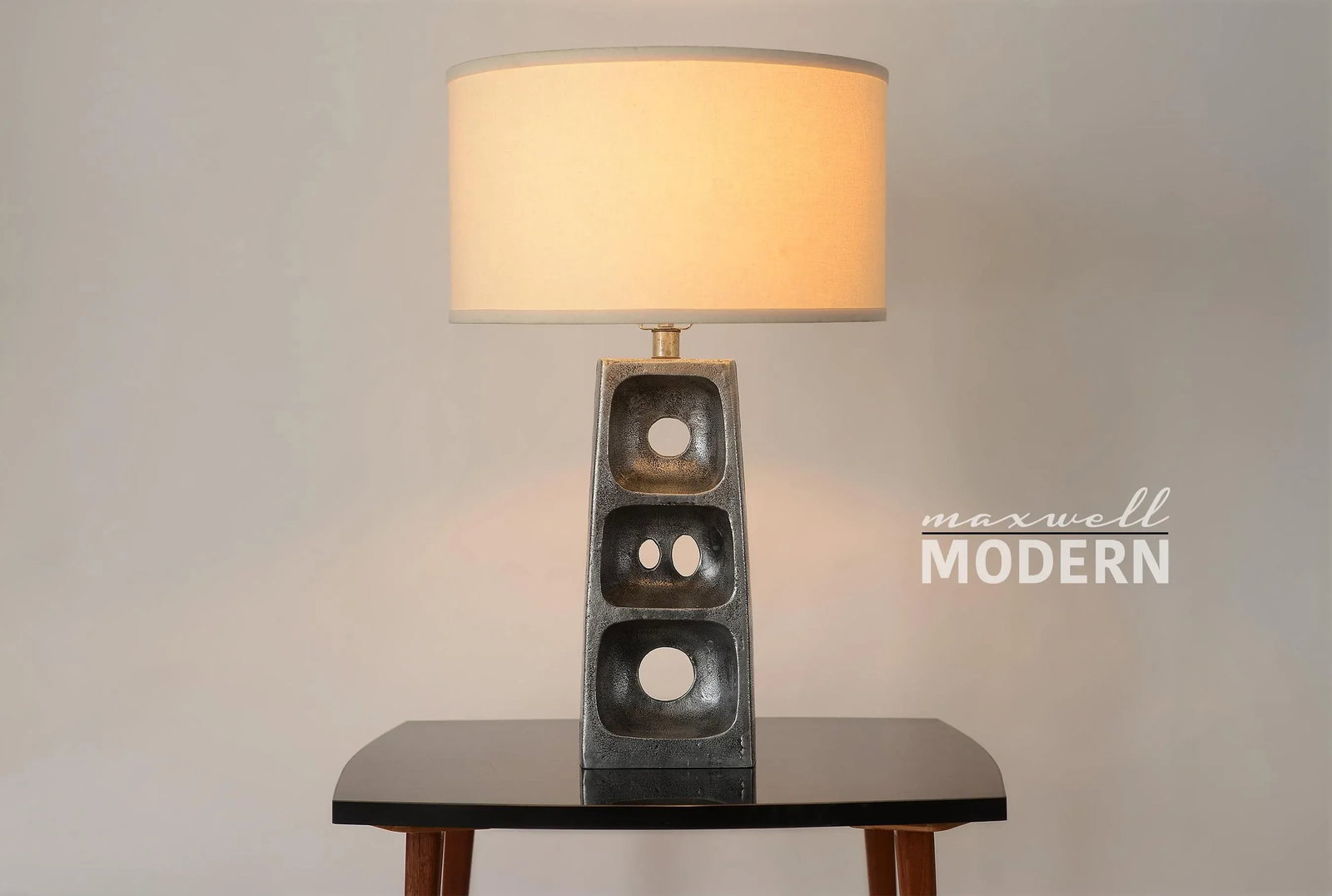 Arteriors Abstract Brutalist Style Metal Table Lamp - 2
