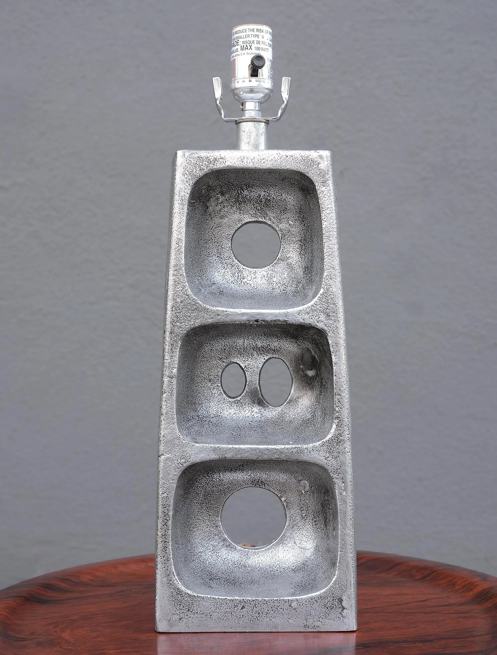 Arteriors Abstract Brutalist Style Metal Table Lamp - 3