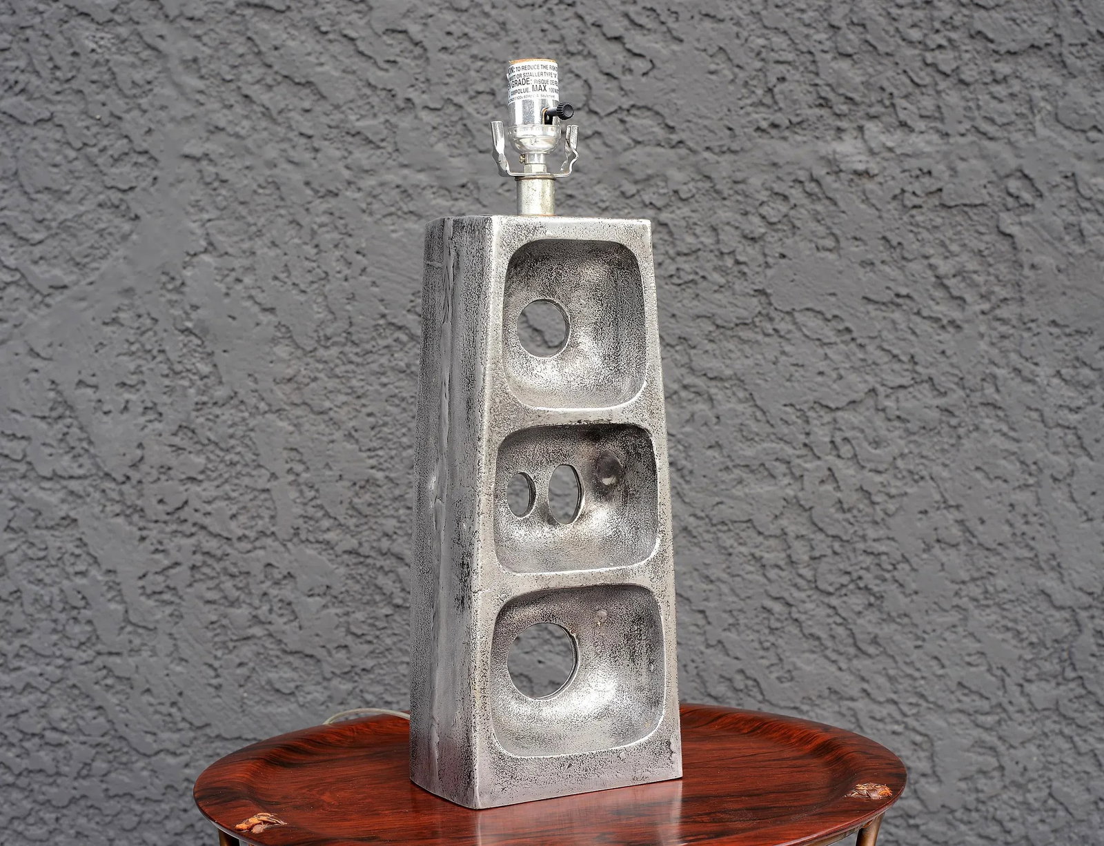 Arteriors Abstract Brutalist Style Metal Table Lamp - 4