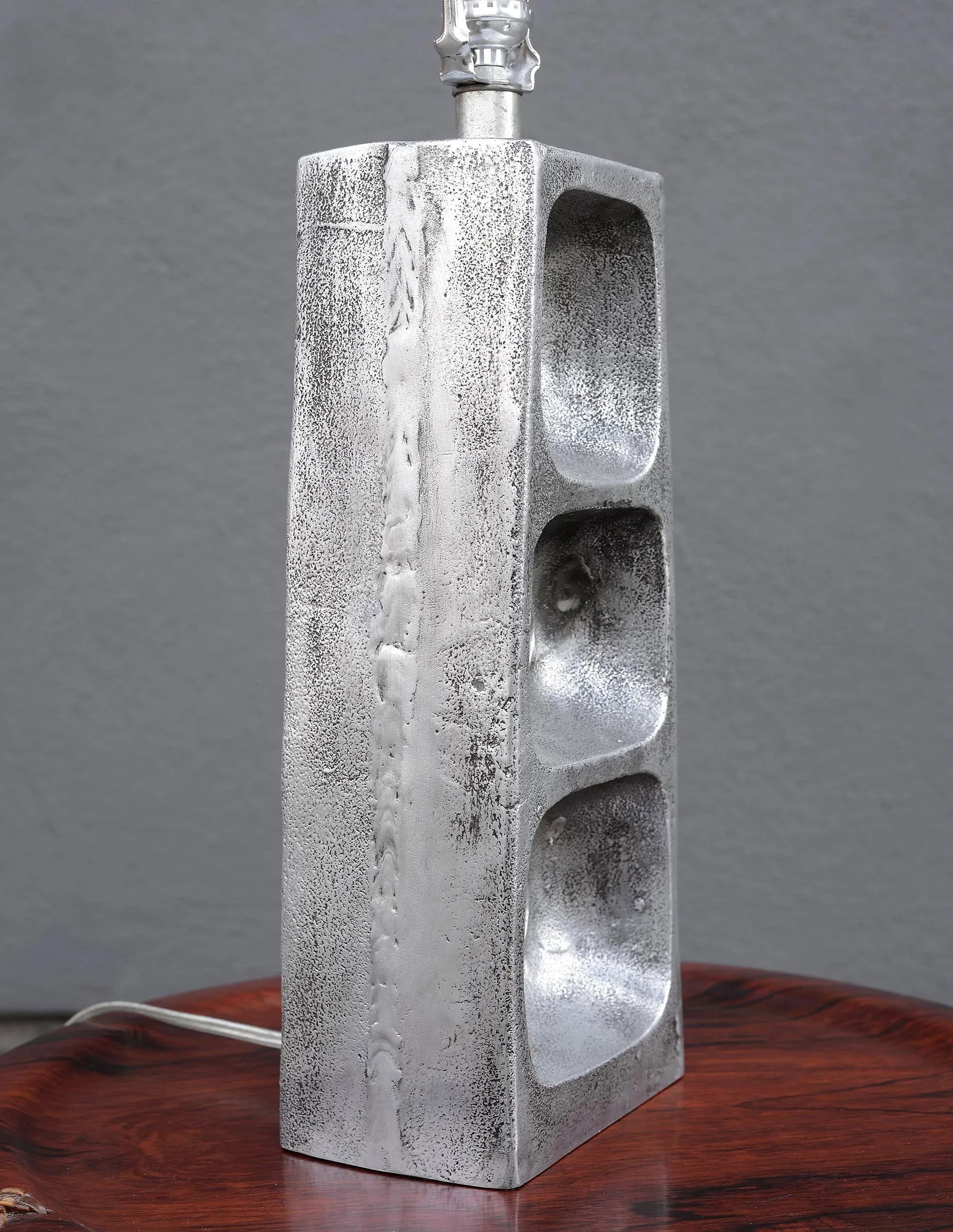 Arteriors Abstract Brutalist Style Metal Table Lamp - 6