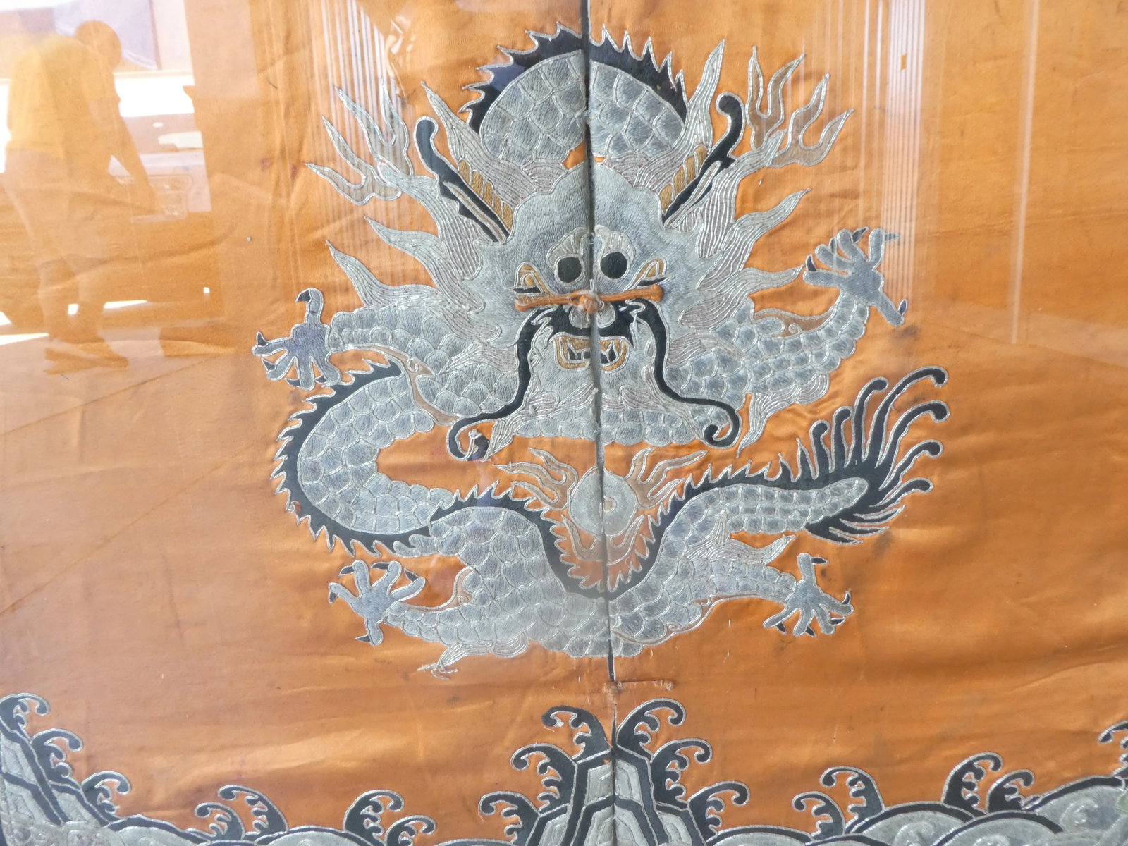 Antique Chinese Robe in Frame With Chinese Antique Seal - 3