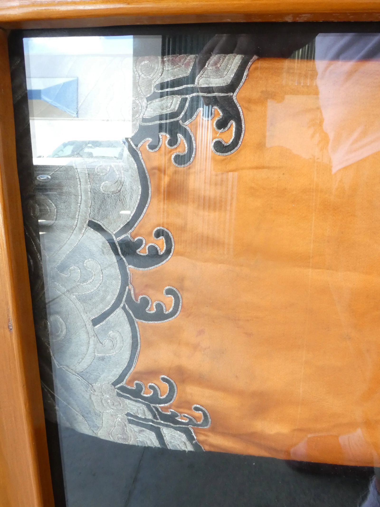Antique Chinese Robe in Frame With Chinese Antique Seal - 8