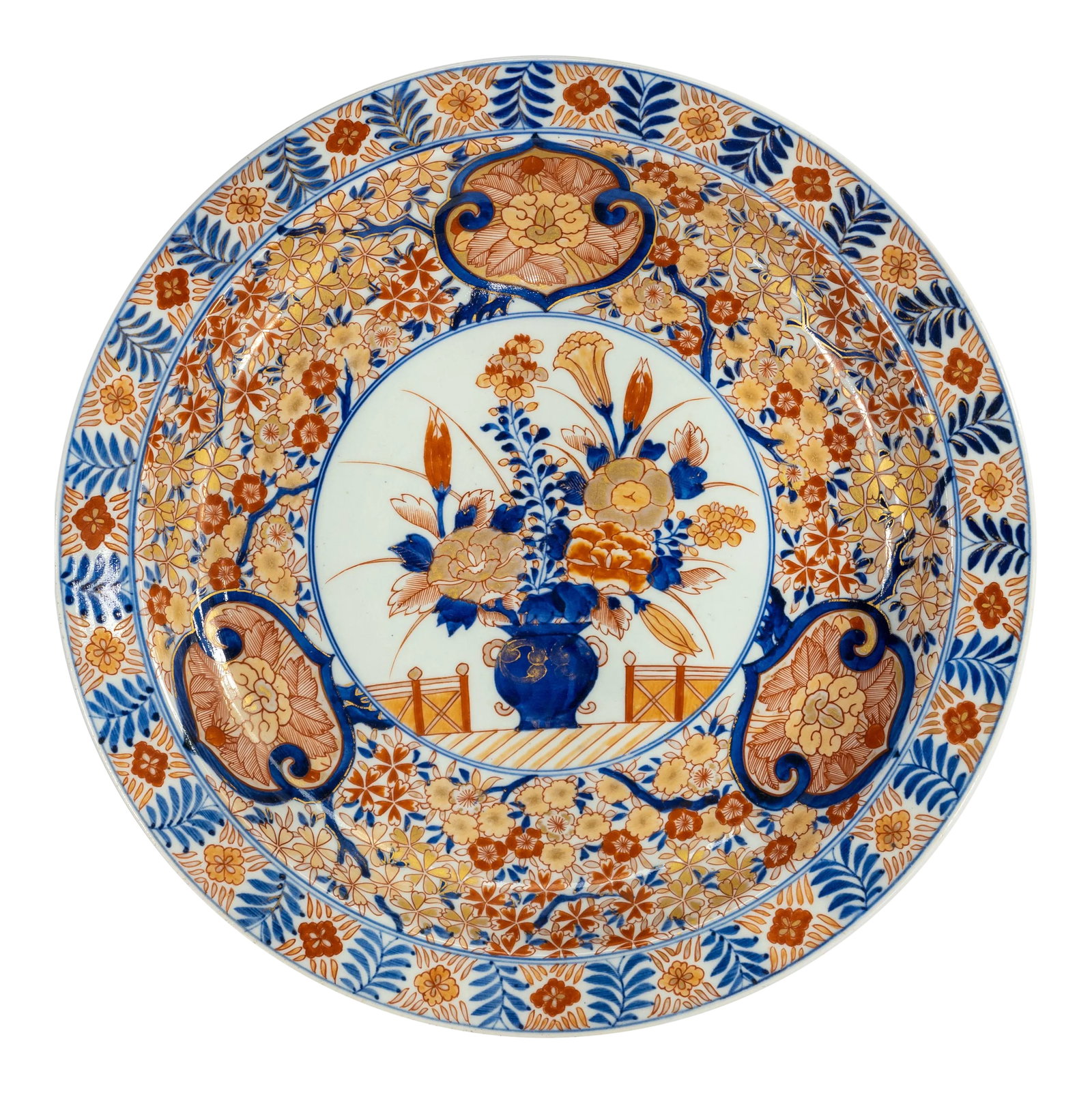 19th Century Japanese Imari Blue and Red Gilt Porelain Charger (1 of 12)