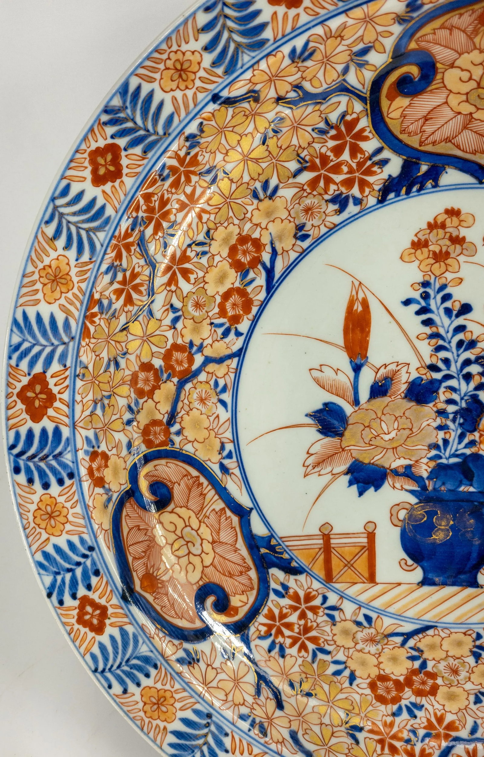 19th Century Japanese Imari Blue and Red Gilt Porelain Charger - 5