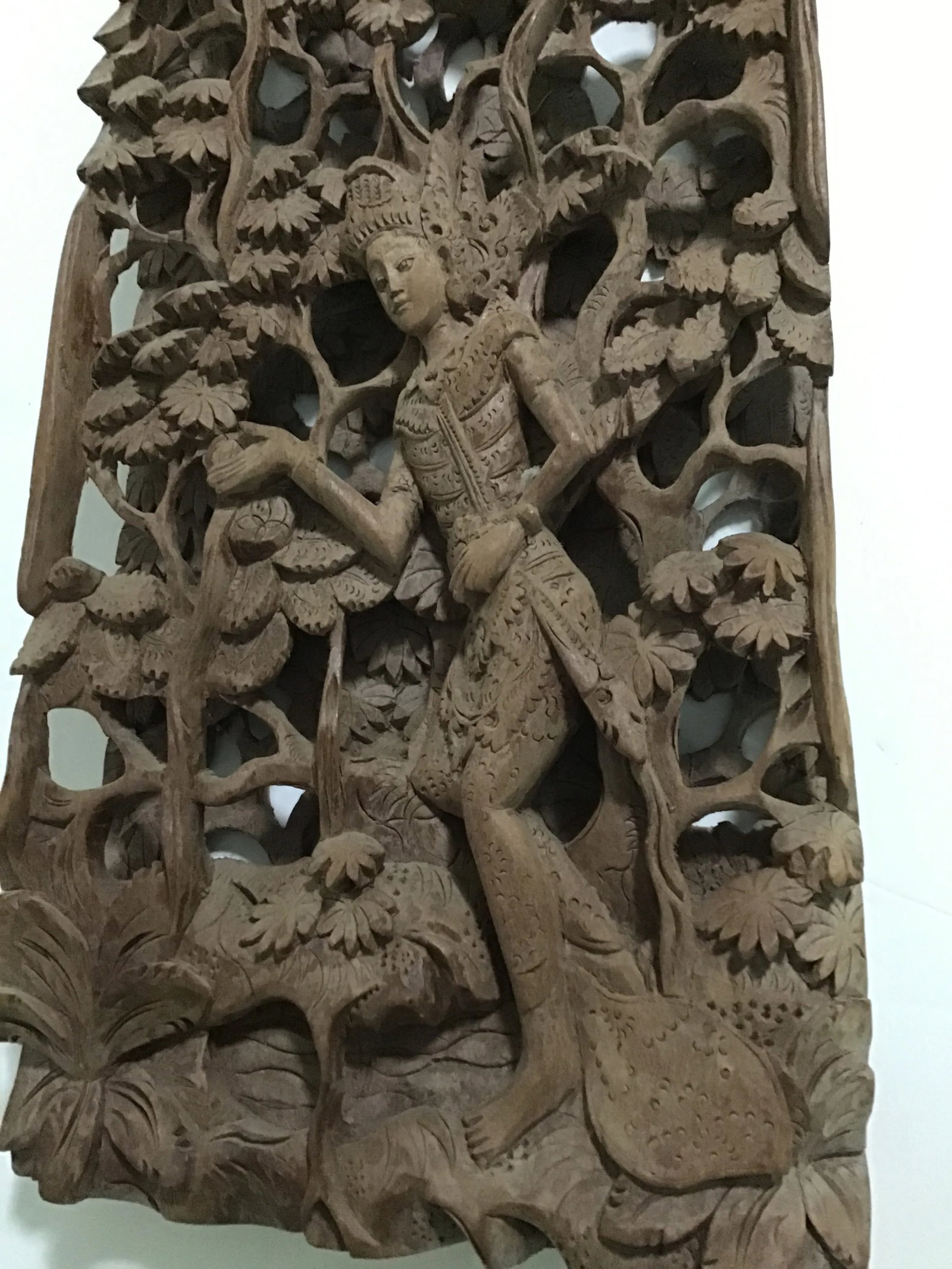 Balinese Hand Carved Hindu Goddess Woman Sculpture - 2