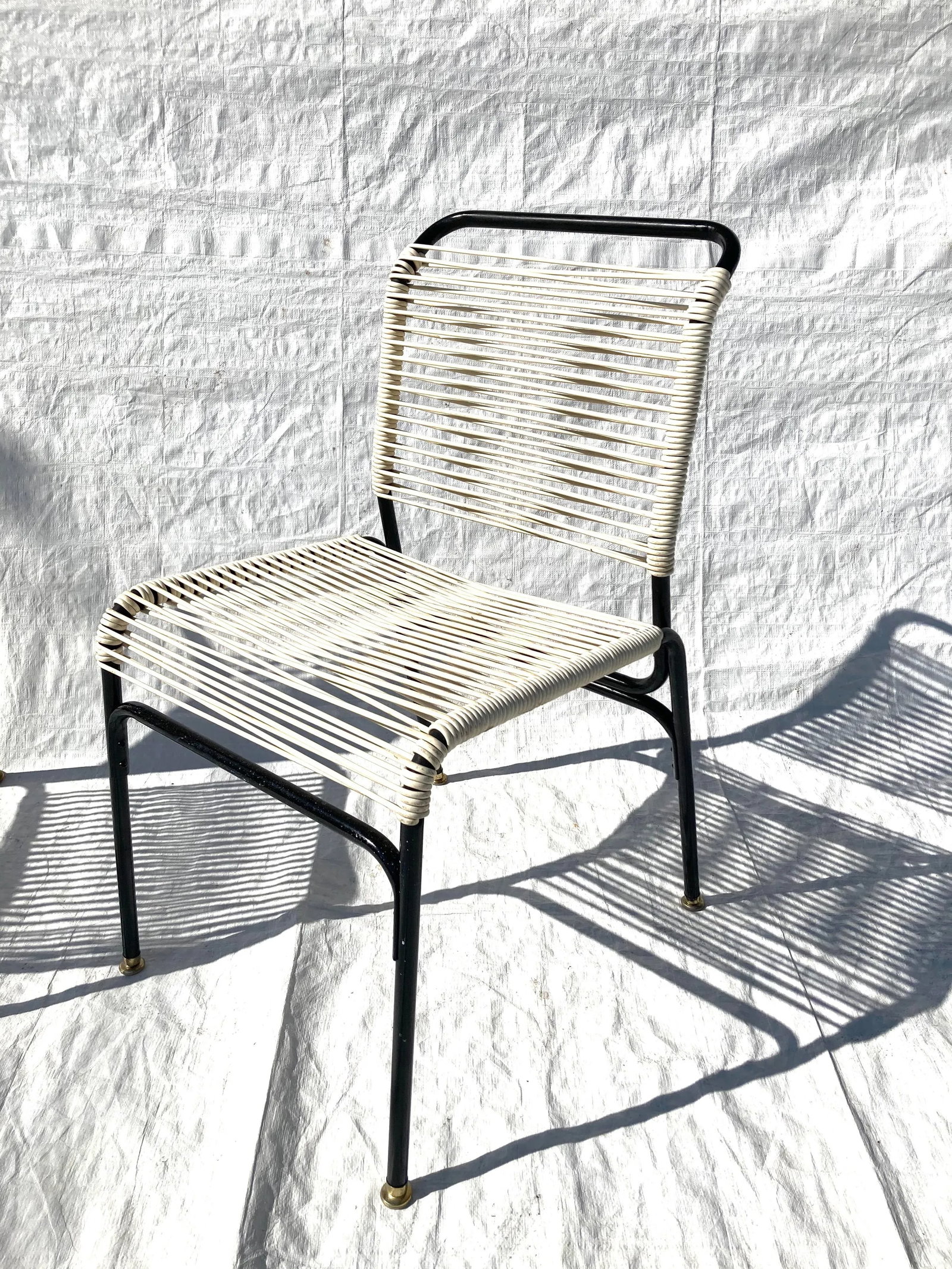 Vintage Spaghetti Chairs in Black & Beige - A Pair - 5