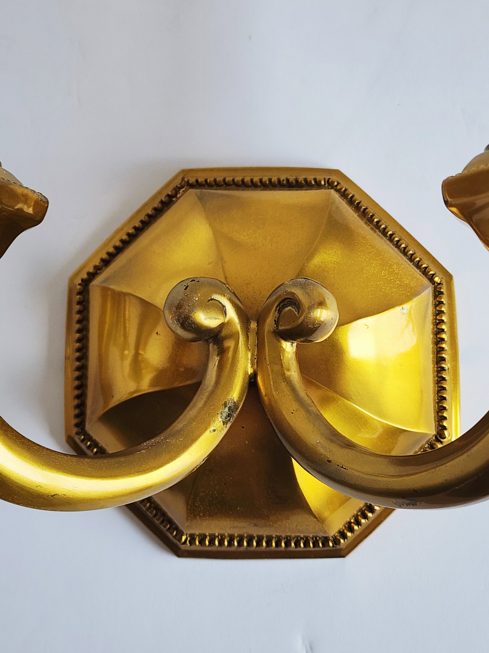 Early 20th Century Georgian Cast Brass Wall Sconces-a Pair - 5
