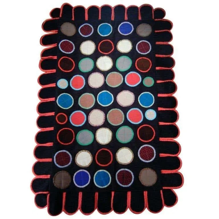 1960s Folk Art Pop Art Wall Hanging Quilt - 11