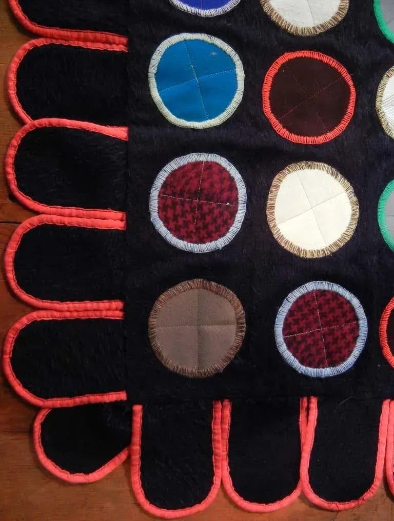 1960s Folk Art Pop Art Wall Hanging Quilt - 3