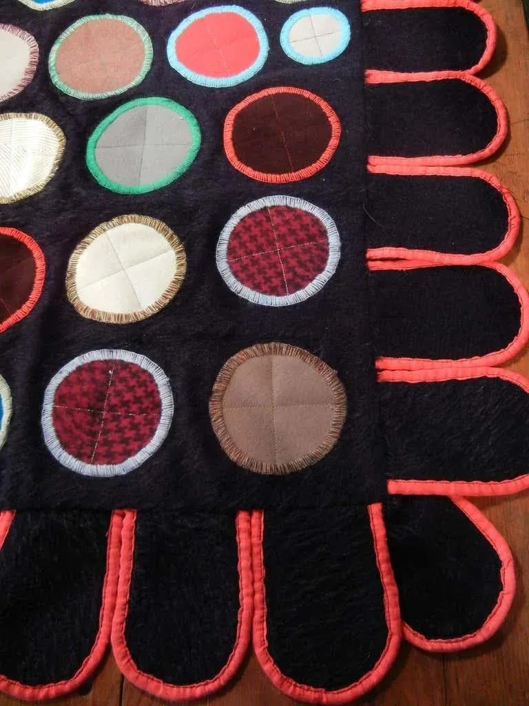 1960s Folk Art Pop Art Wall Hanging Quilt - 4