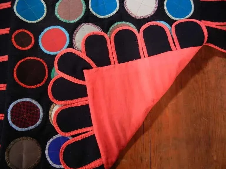 1960s Folk Art Pop Art Wall Hanging Quilt - 6