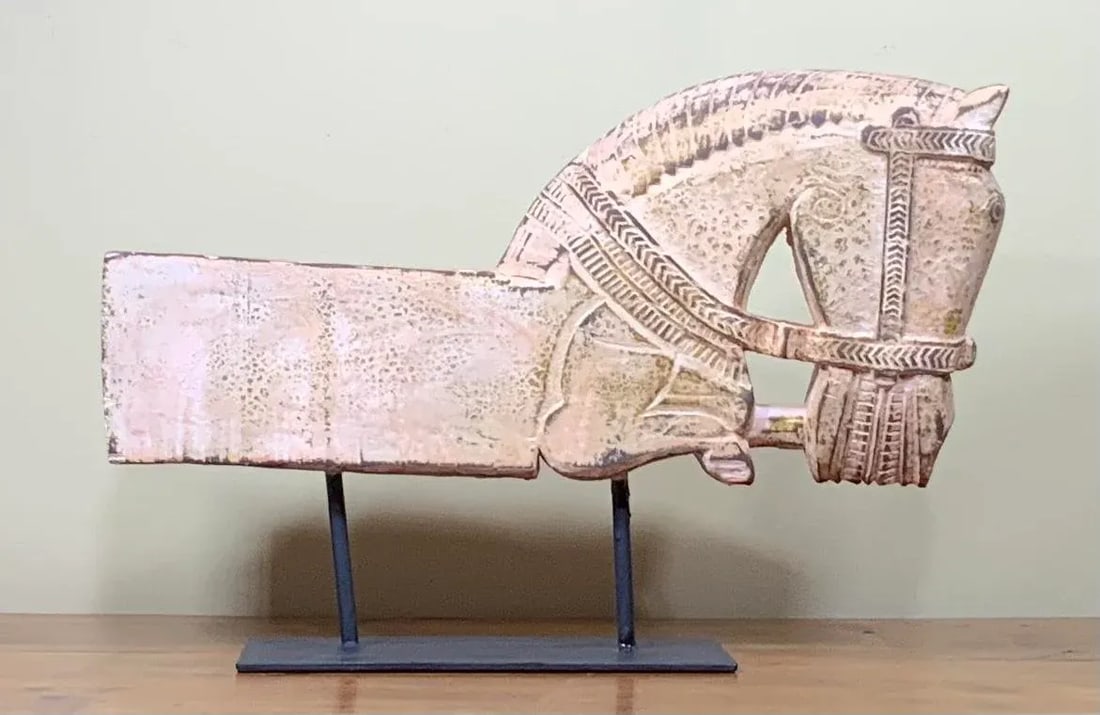 1960s Architectural Hand Carved Wood Horse - 3