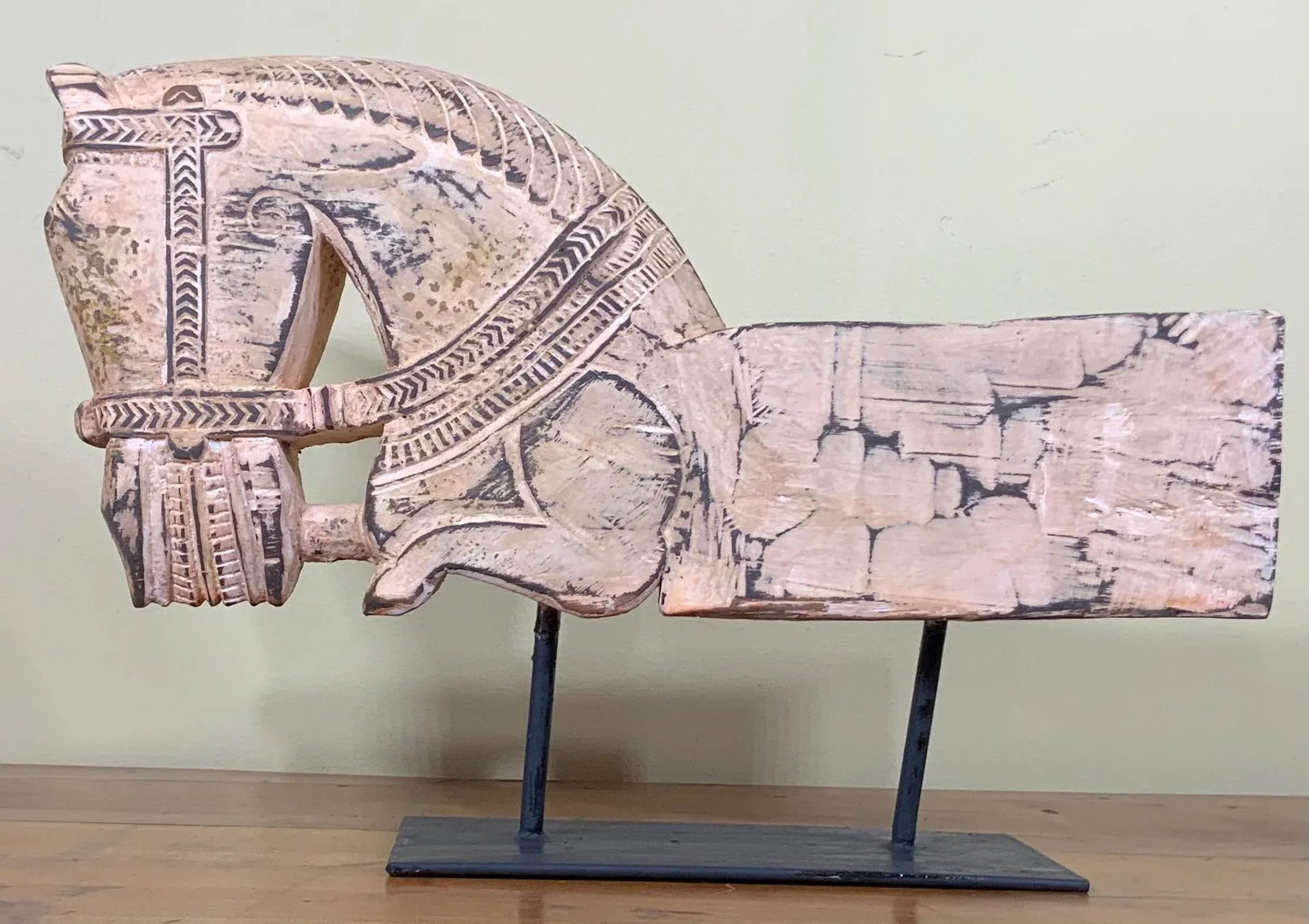 1960s Architectural Hand Carved Wood Horse - 7
