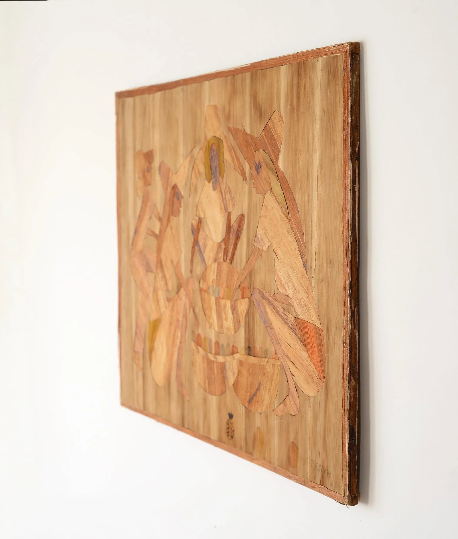 1960s Folk Art Plant Fiber Wall Hanging - 3