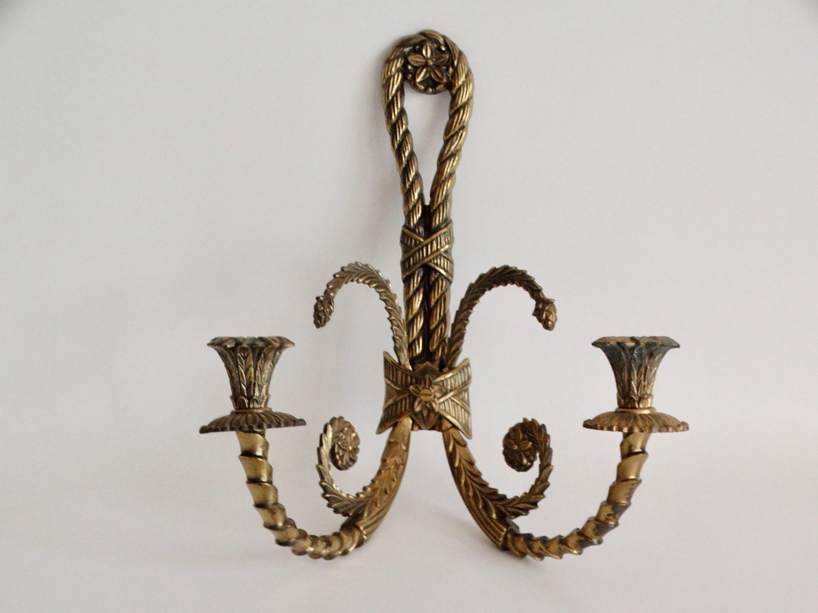 Mid Century French Solid Brass Sconces, a Pair - 6