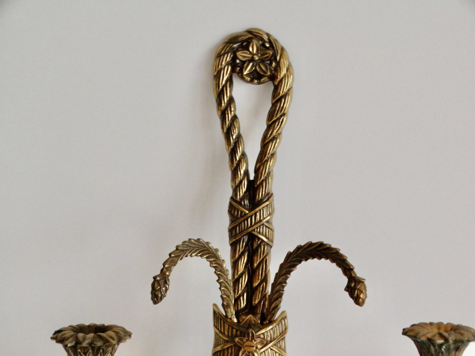 Mid Century French Solid Brass Sconces, a Pair - 7
