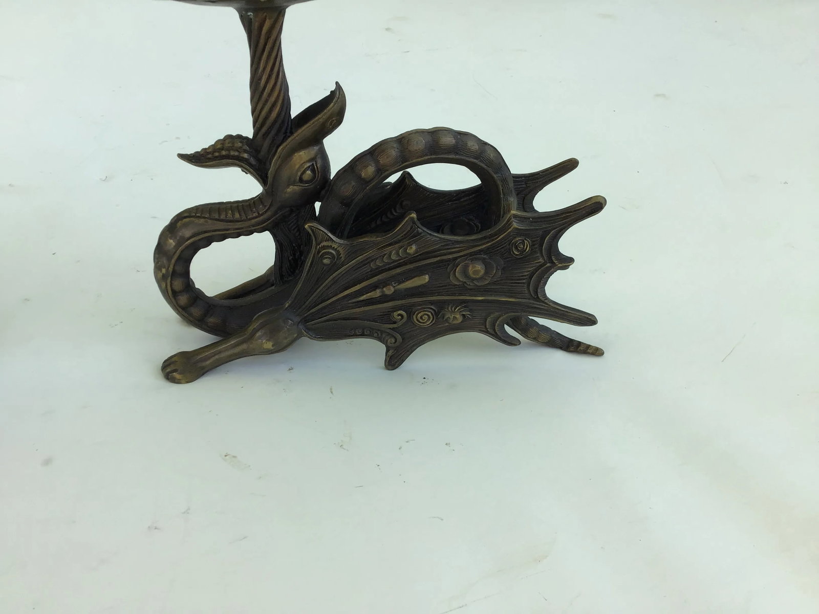 Jules Moigniez Style Bronze Griffin Dragon Sculpture Candle Holders - a Pair - 11