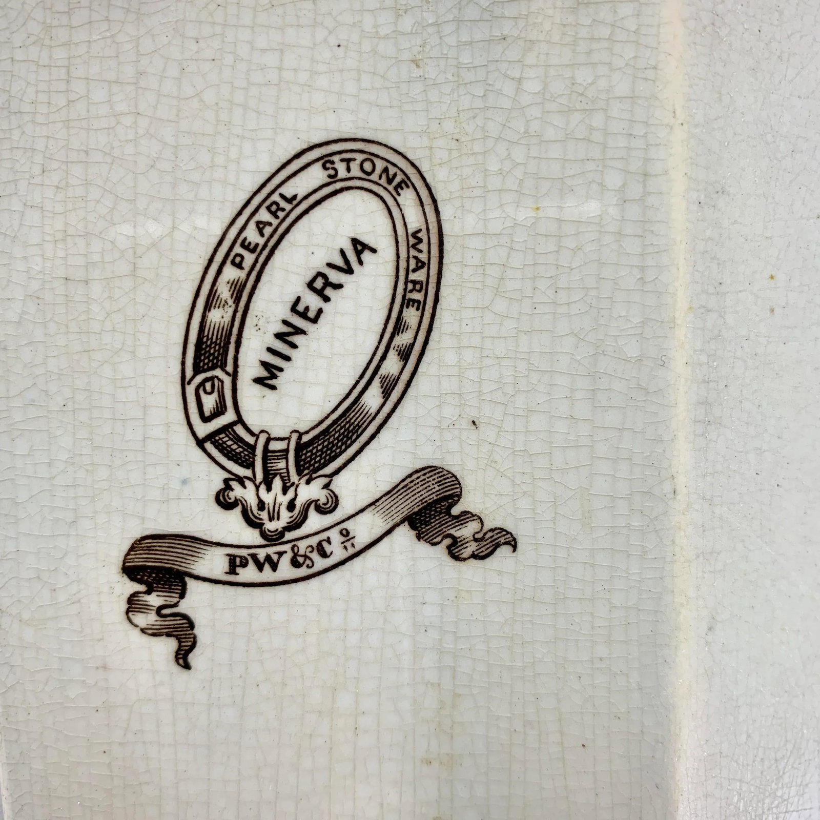 Podmore Walker Staffordshire Minerva Mythology Sepia Brown Transferware Platter - 10