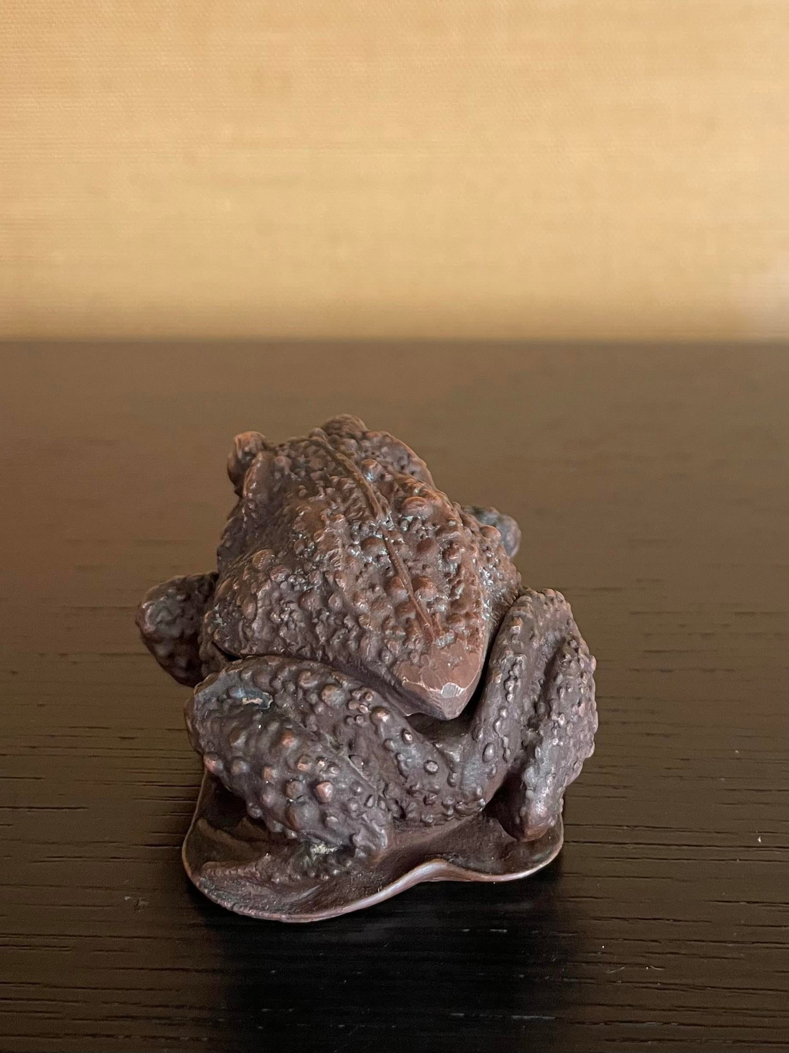 Vintage Japanese Cast-Metal Toad Trinket Box - 11