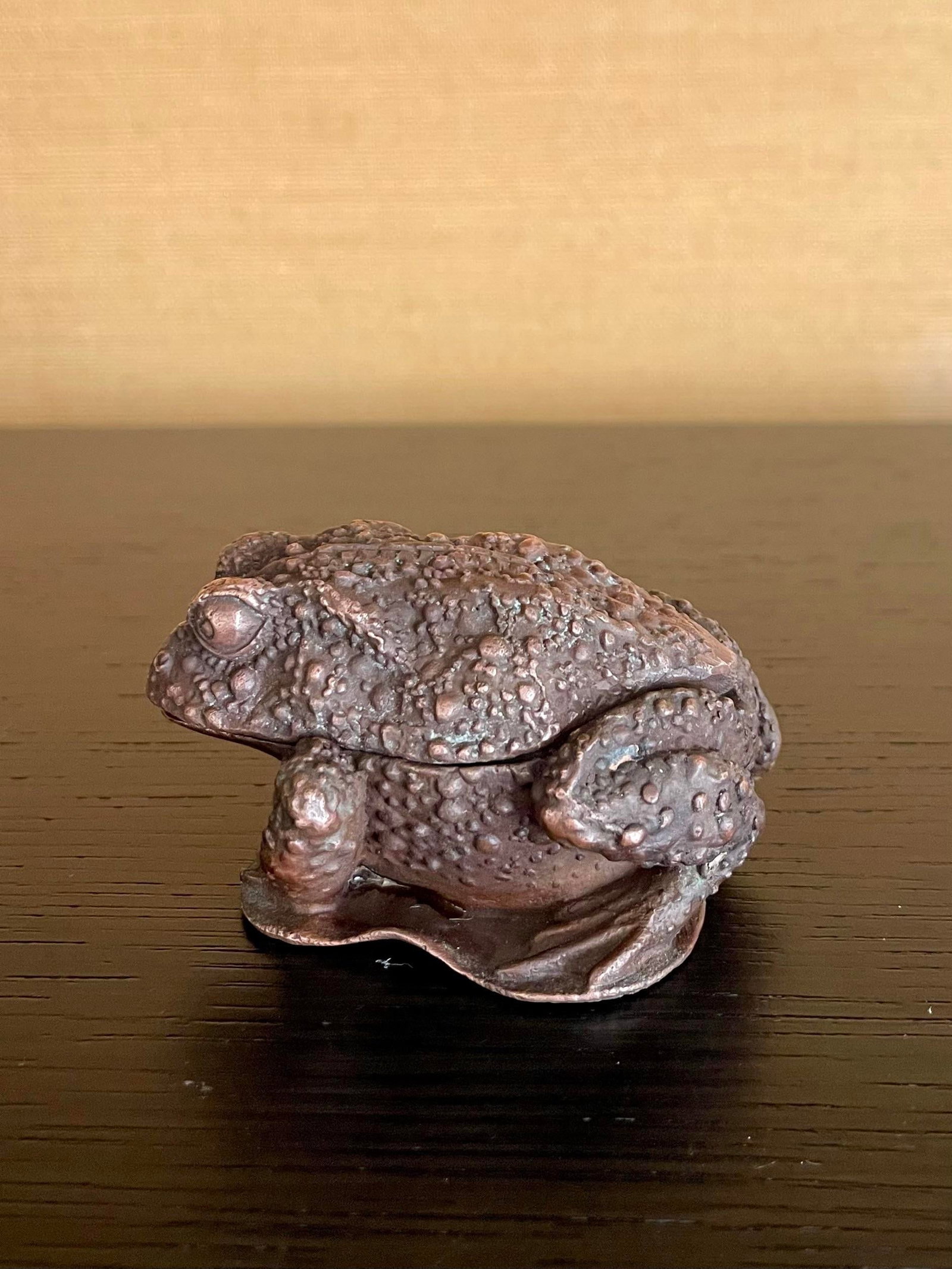 Vintage Japanese Cast-Metal Toad Trinket Box - 4